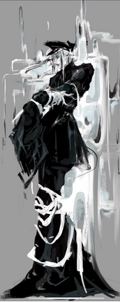 A CAIN demon hunter with abilities warping time and space, corrupting their figure along the same dimensions.
